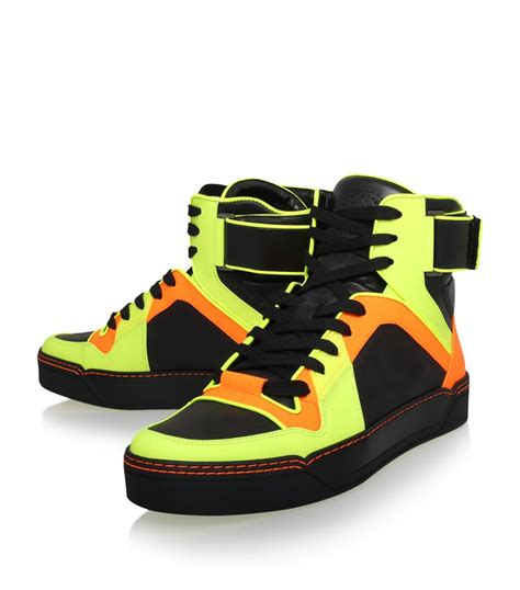 gucci neon basketball shoes|Gucci basket high top sneakers.